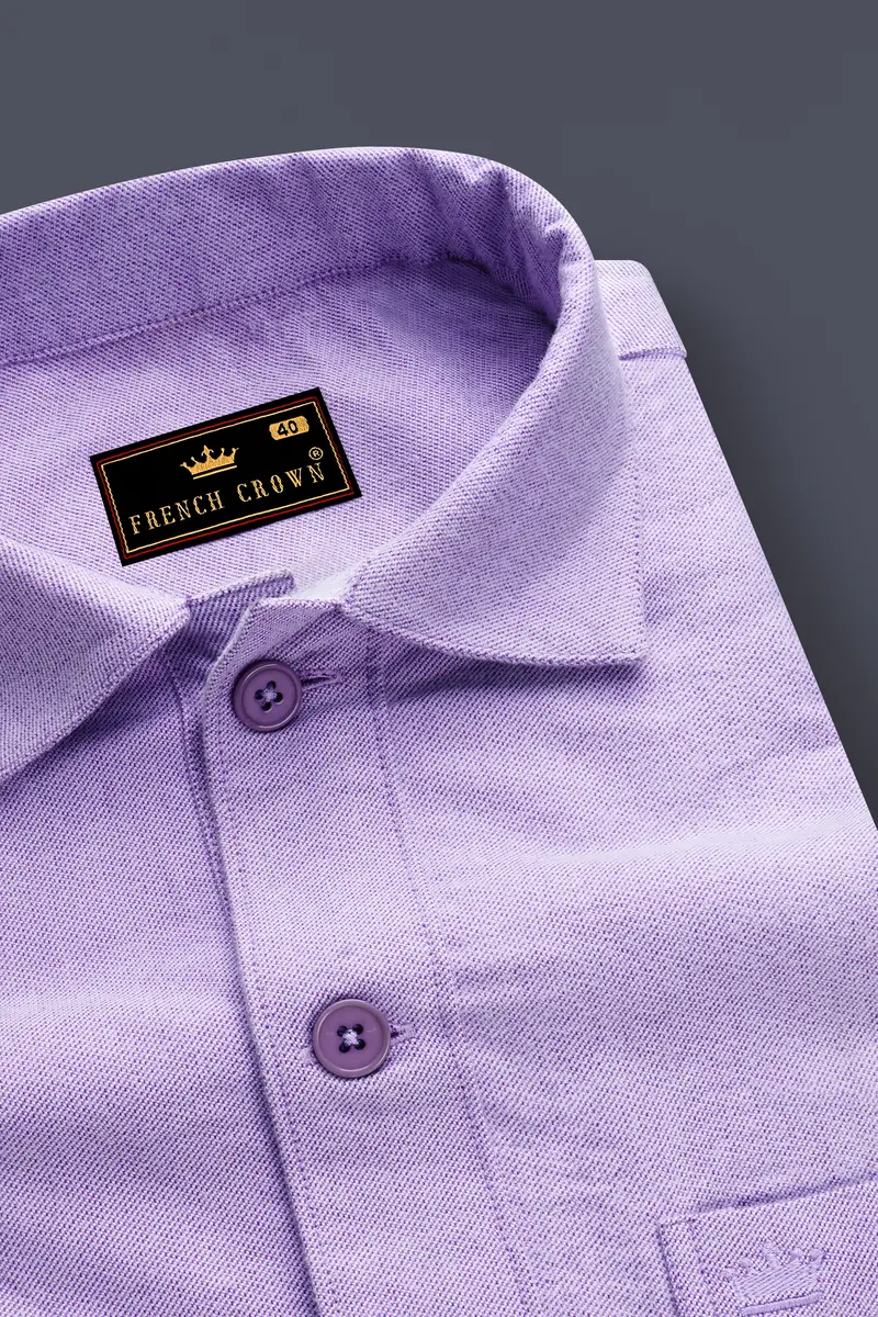 Purzel-Waterloo Purple Heavyweight Flannel Cotton Designer Casual Shirt 4