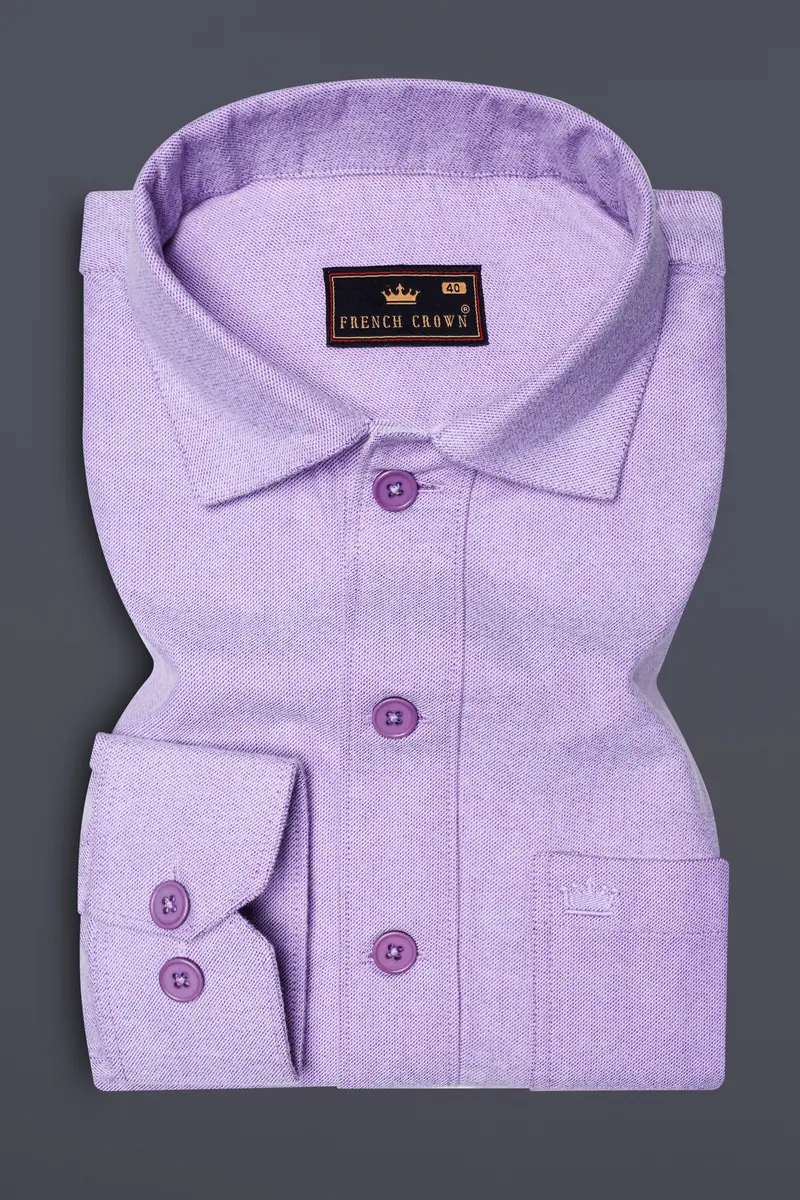 Purzel-Waterloo Purple Heavyweight Flannel Cotton Designer Casual Shirt 5