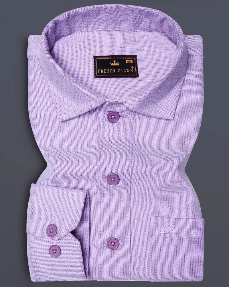 Purzel-Waterloo Purple Heavyweight Flannel Cotton Designer Casual Shirt 8
