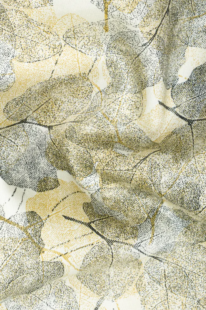 Putty Yellow Leaves Printed Subtle Sheen Super Soft Premium Cotton Designer Shirt 2