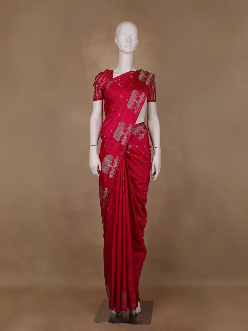 Queen Pink Butta Design Tussar Silk Saree 1