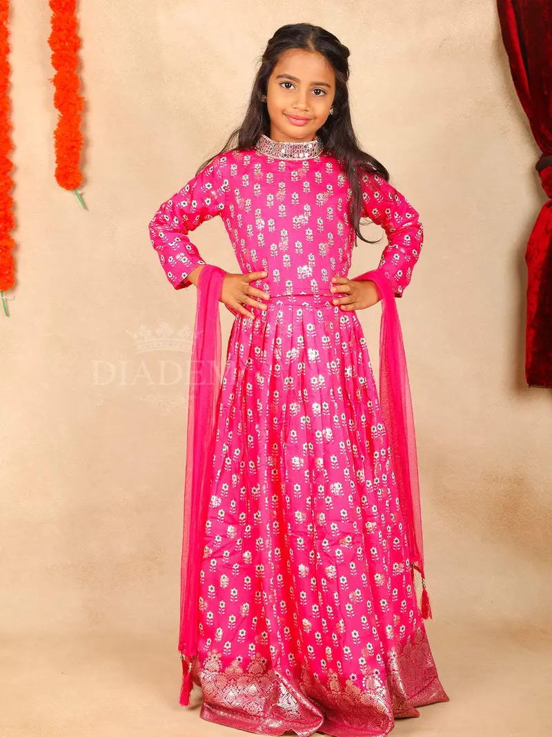 Queen Pink Floral Printed Lehenga 1