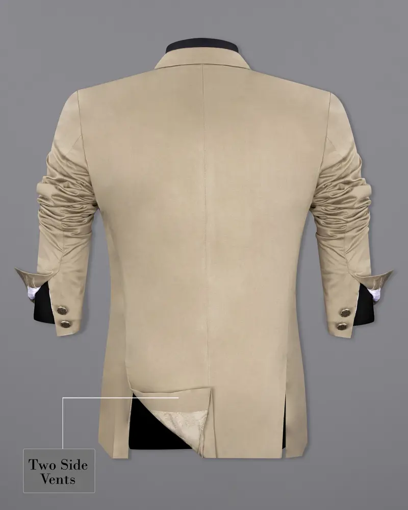 Quicksand Brown Bandhgala Premium Cotton Stretchable Traveler Blazer 8