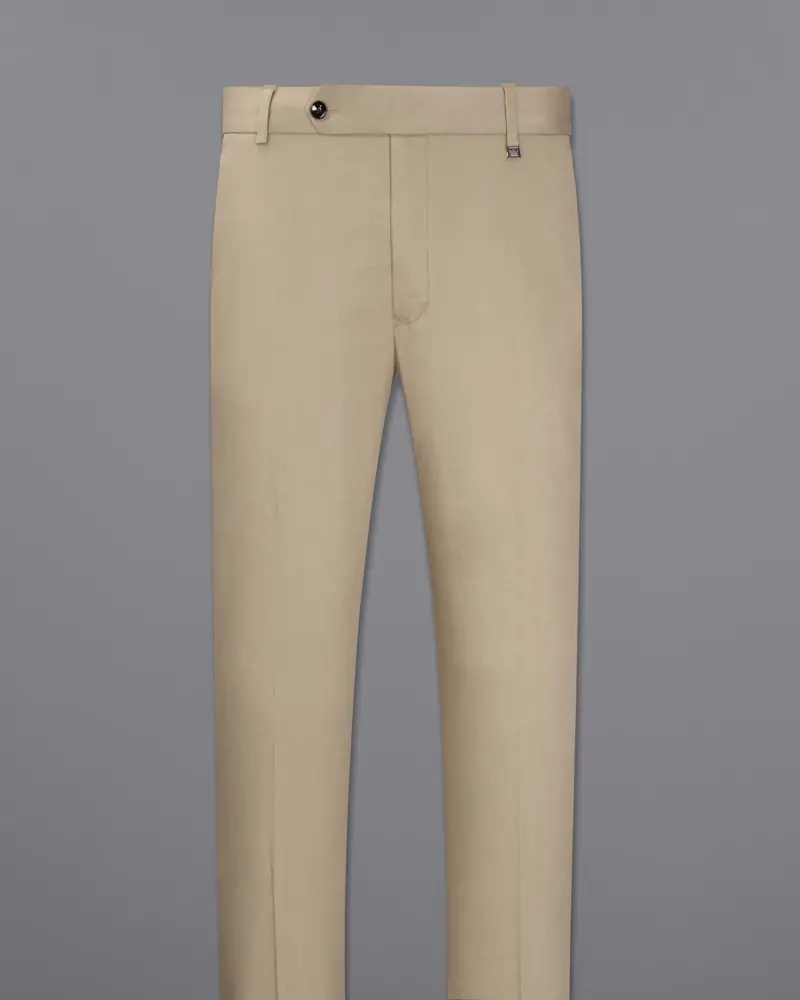 Quicksand Brown Stretchable Double Breasted Premium Cotton Traveler Suit 13