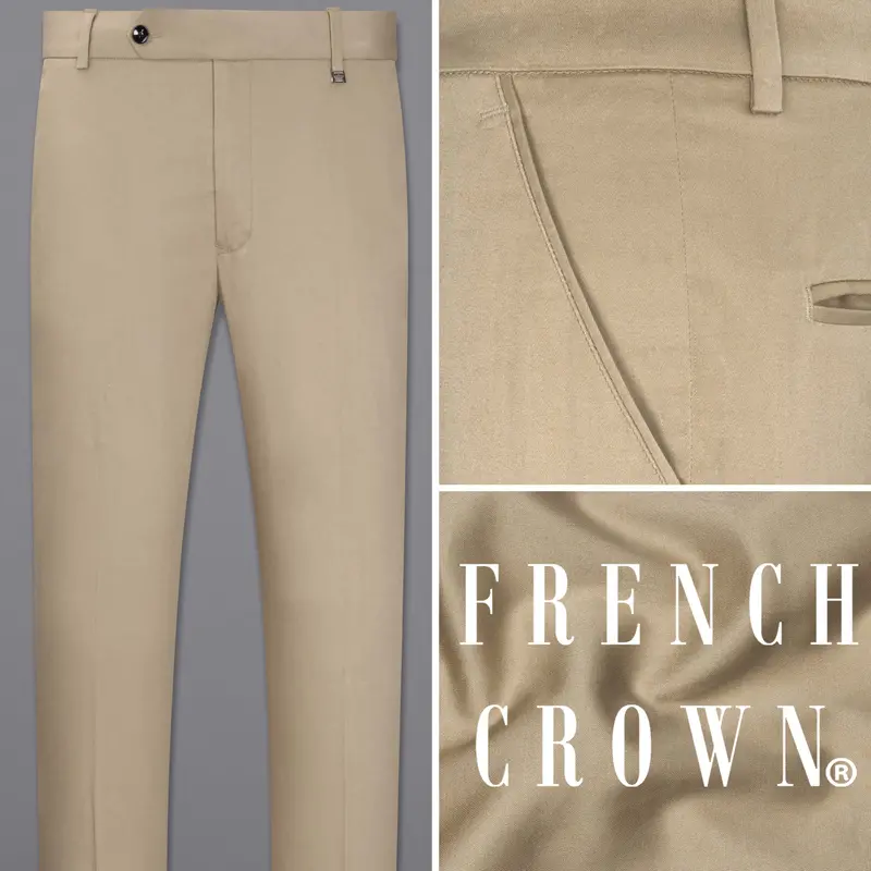 Quicksand Brown Stretchable Premium Cotton Traveler Pant 1