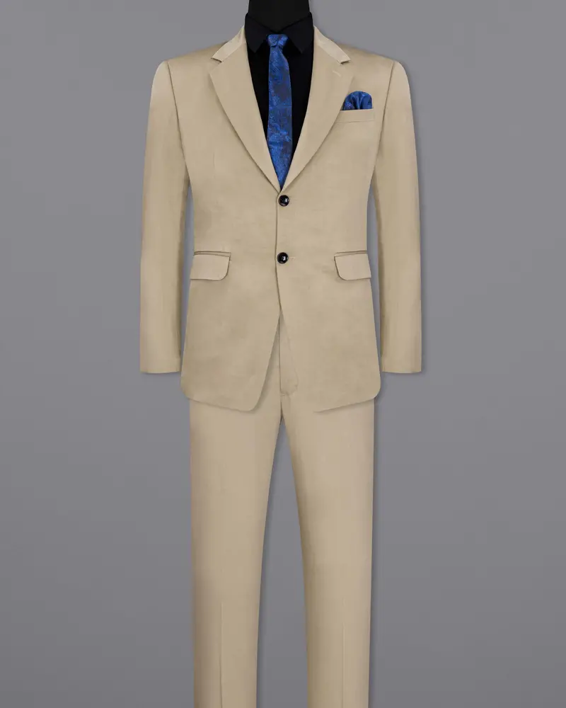 Quicksand Brown Stretchable Premium Cotton Traveler Suit 4