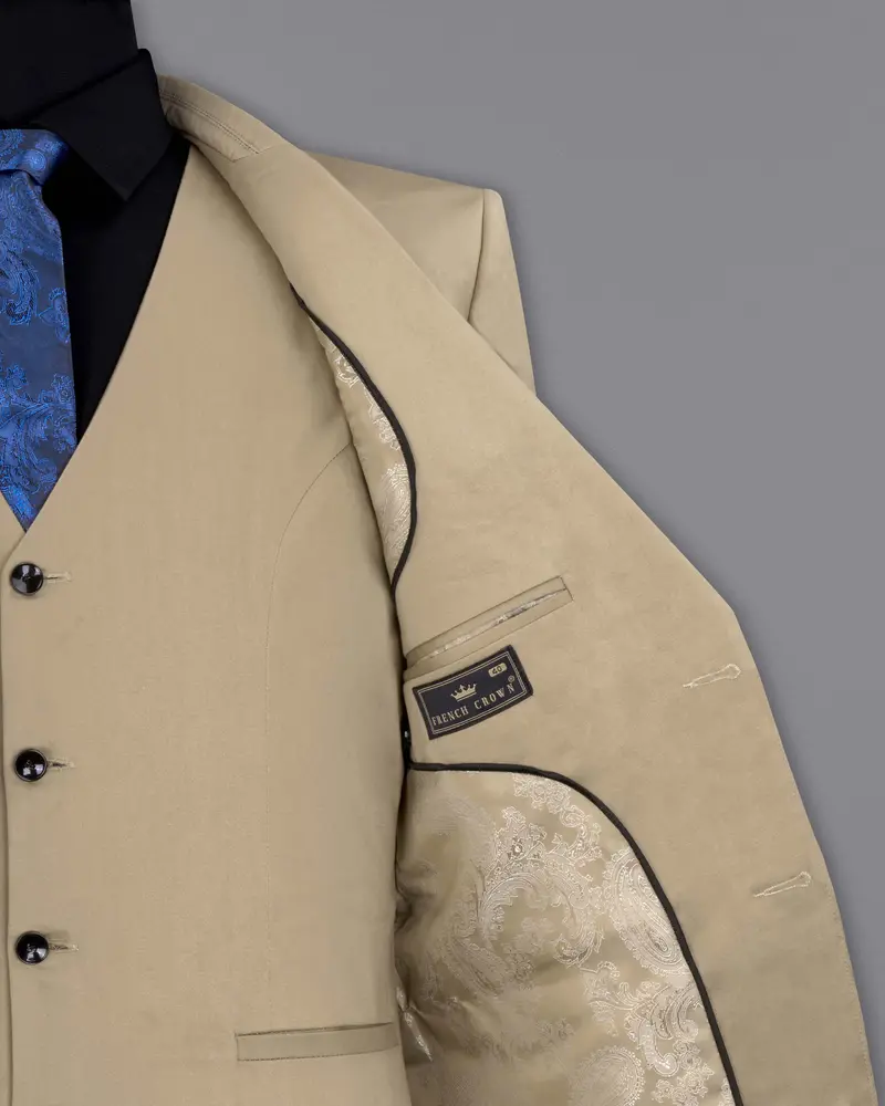 Quicksand Brown Stretchable Premium Cotton Traveler Suit 8