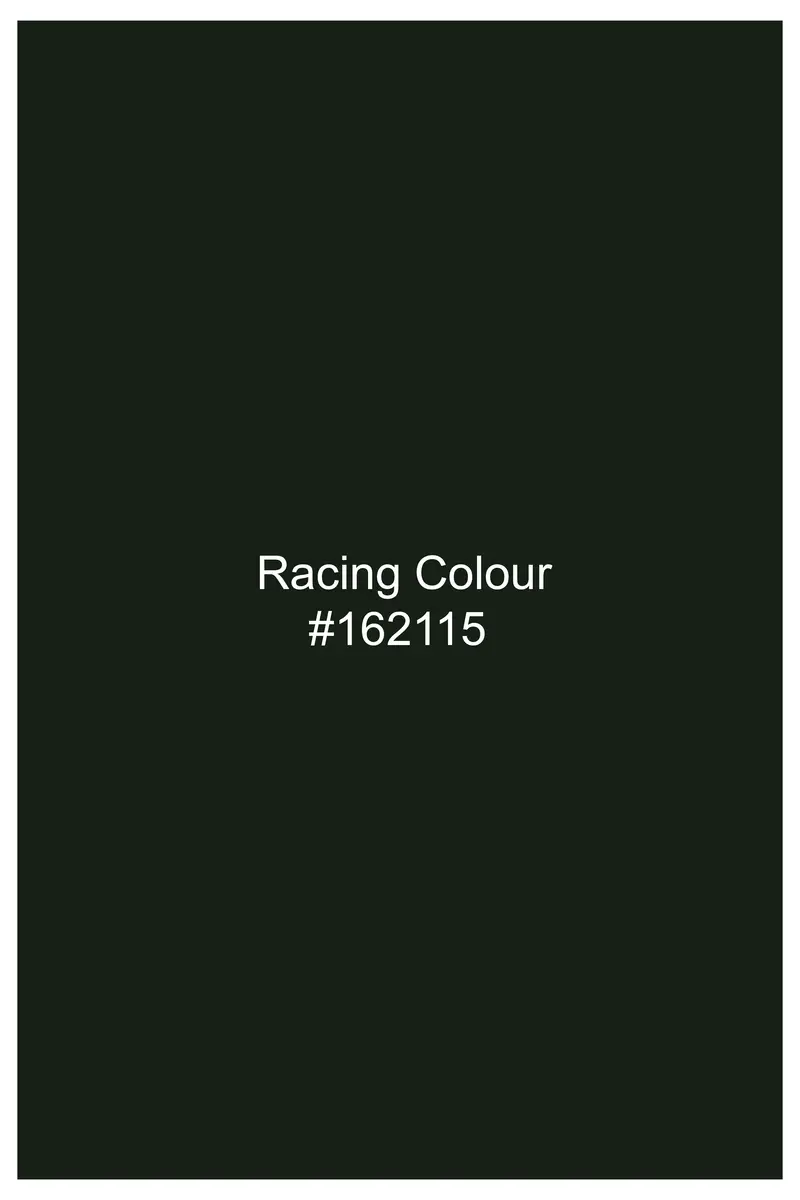 Racing Green Textured Twill Giza Cotton Shirt 8