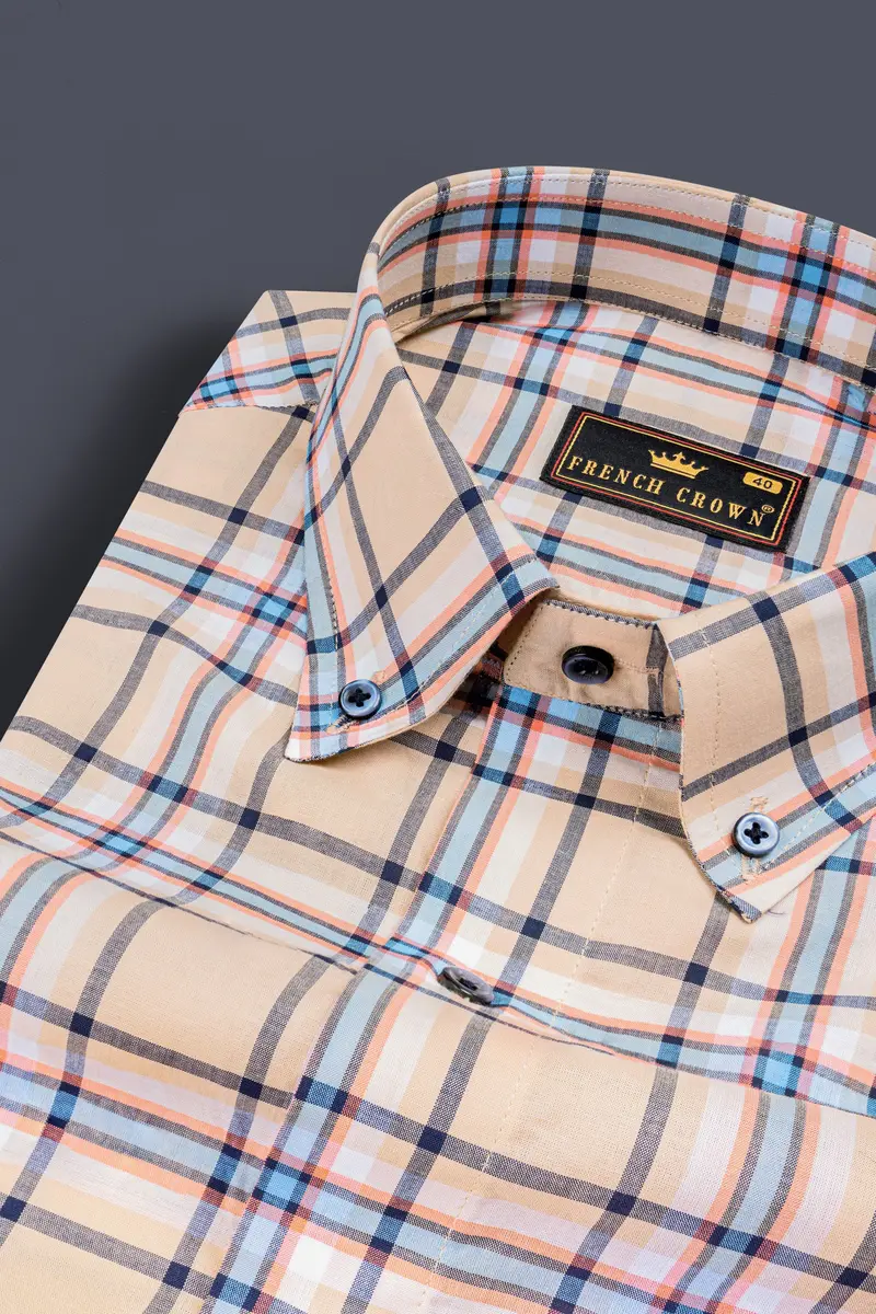 Raffia Brown Plaid Premium Cotton Shirt 1