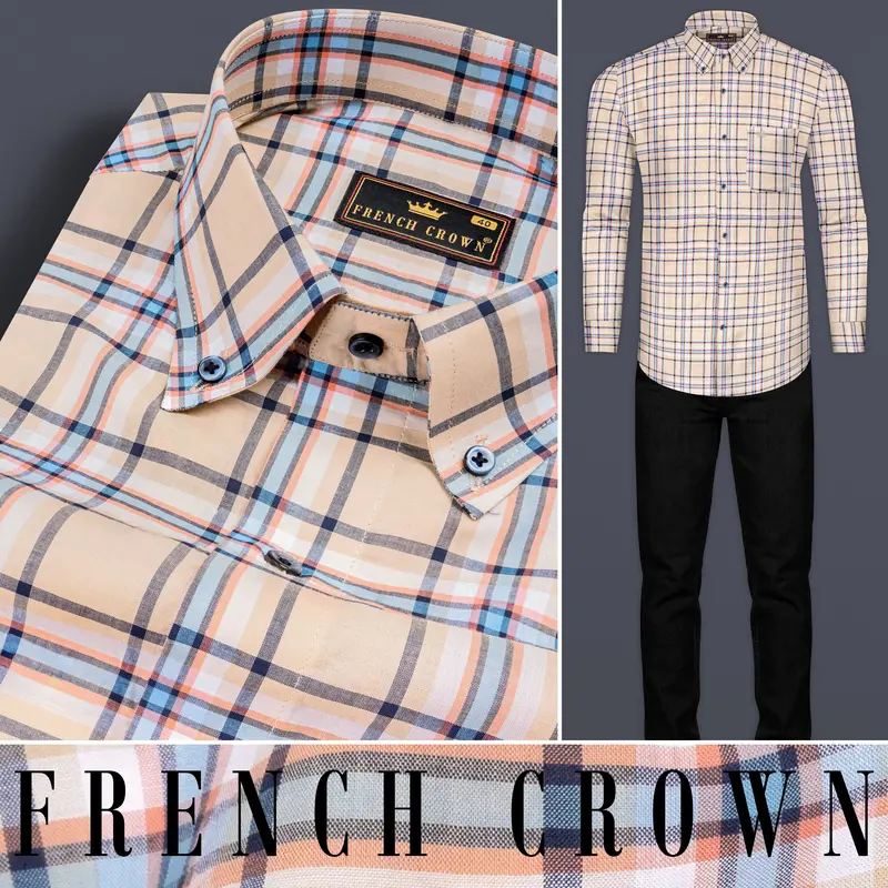 Raffia Brown Plaid Premium Cotton Shirt 10