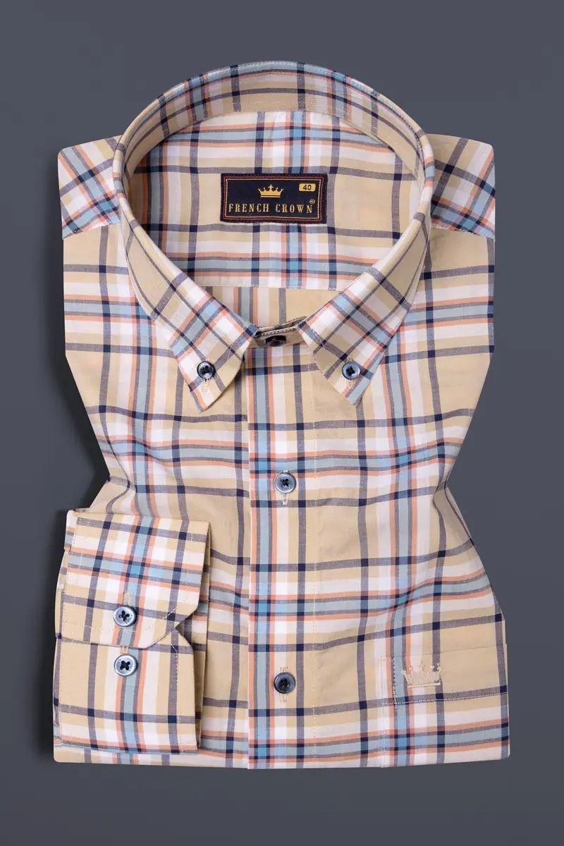 Raffia Brown Plaid Premium Cotton Shirt 3
