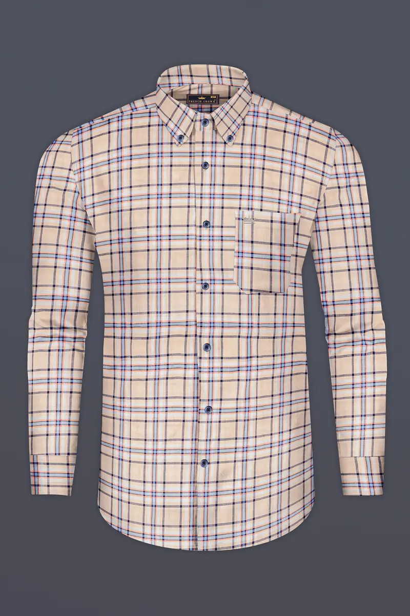 Raffia Brown Plaid Premium Cotton Shirt 4