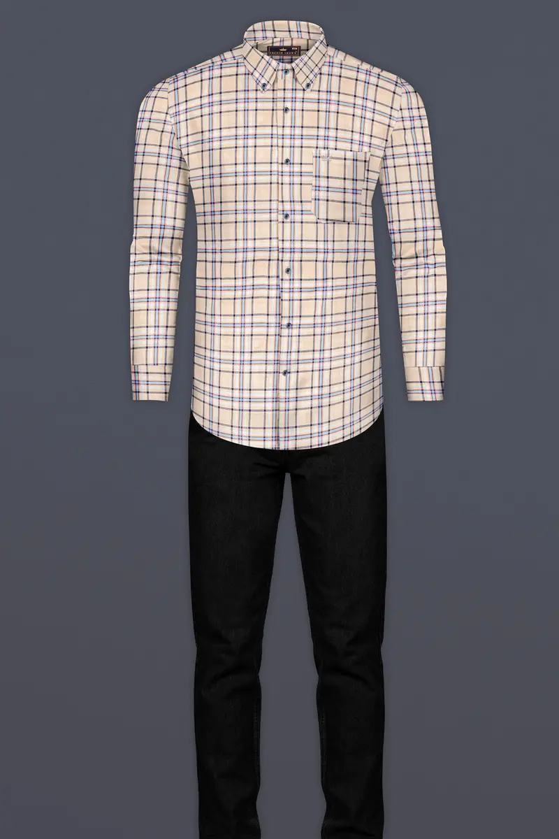 Raffia Brown Plaid Premium Cotton Shirt 6