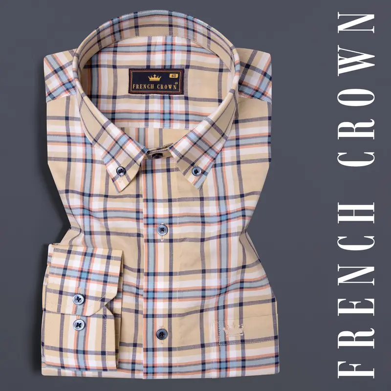 Raffia Brown Plaid Premium Cotton Shirt 7