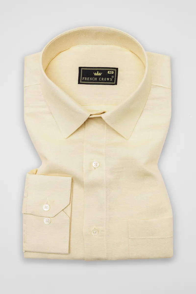 Rafia Beige Luxurious Linen Shirt 3