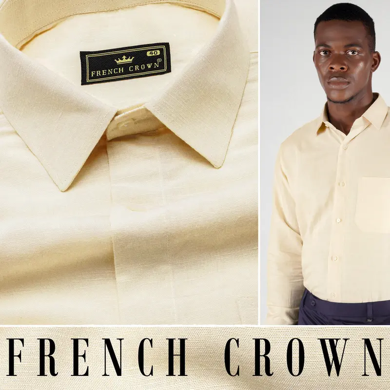 Rafia Beige Luxurious Linen Shirt 4