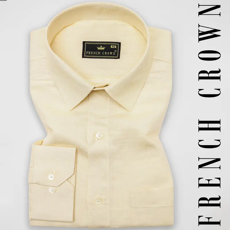 Rafia Beige Luxurious Linen Shirt 7