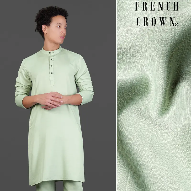 Rainee Green Subtle Sheen Viscose Kurta 1