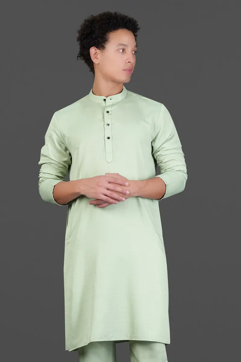 Rainee Green Subtle Sheen Viscose Kurta 2