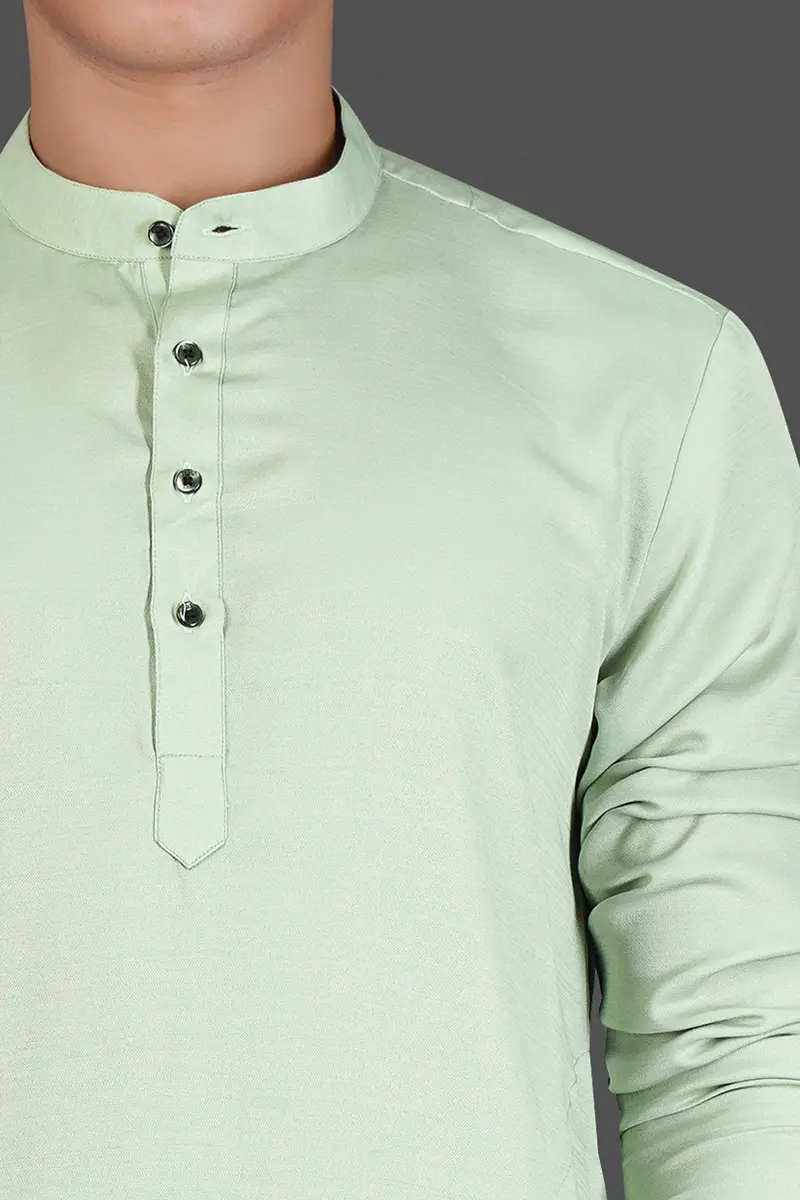 Rainee Green Subtle Sheen Viscose Kurta 4