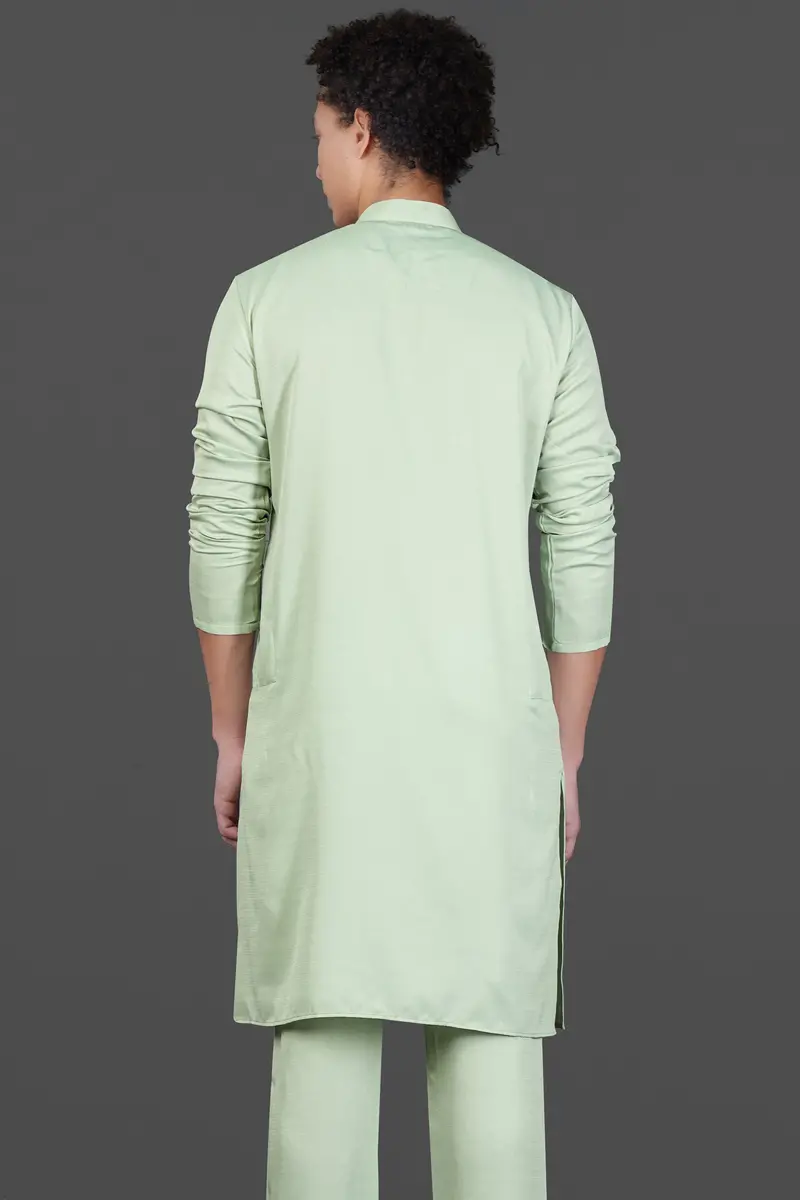 Rainee Green Subtle Sheen Viscose Kurta 6