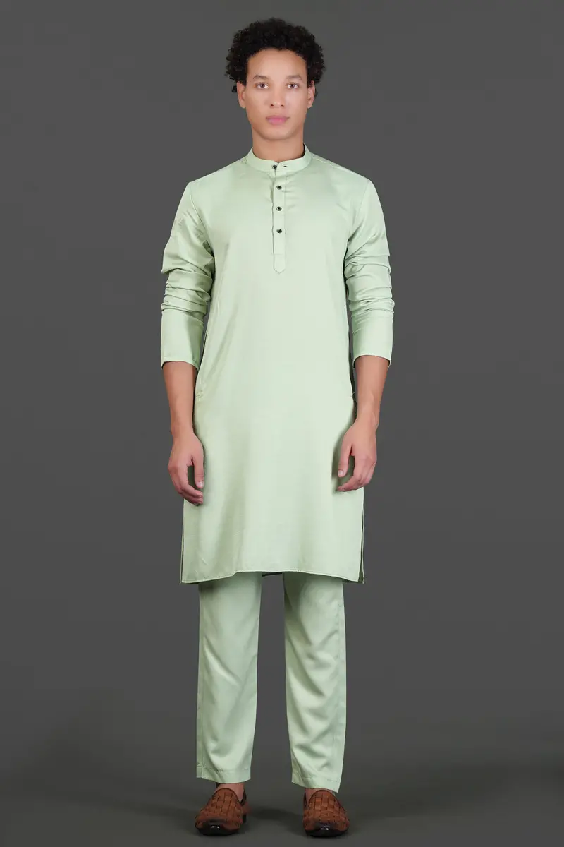 Rainee Green Subtle Sheen Viscose Kurta 7