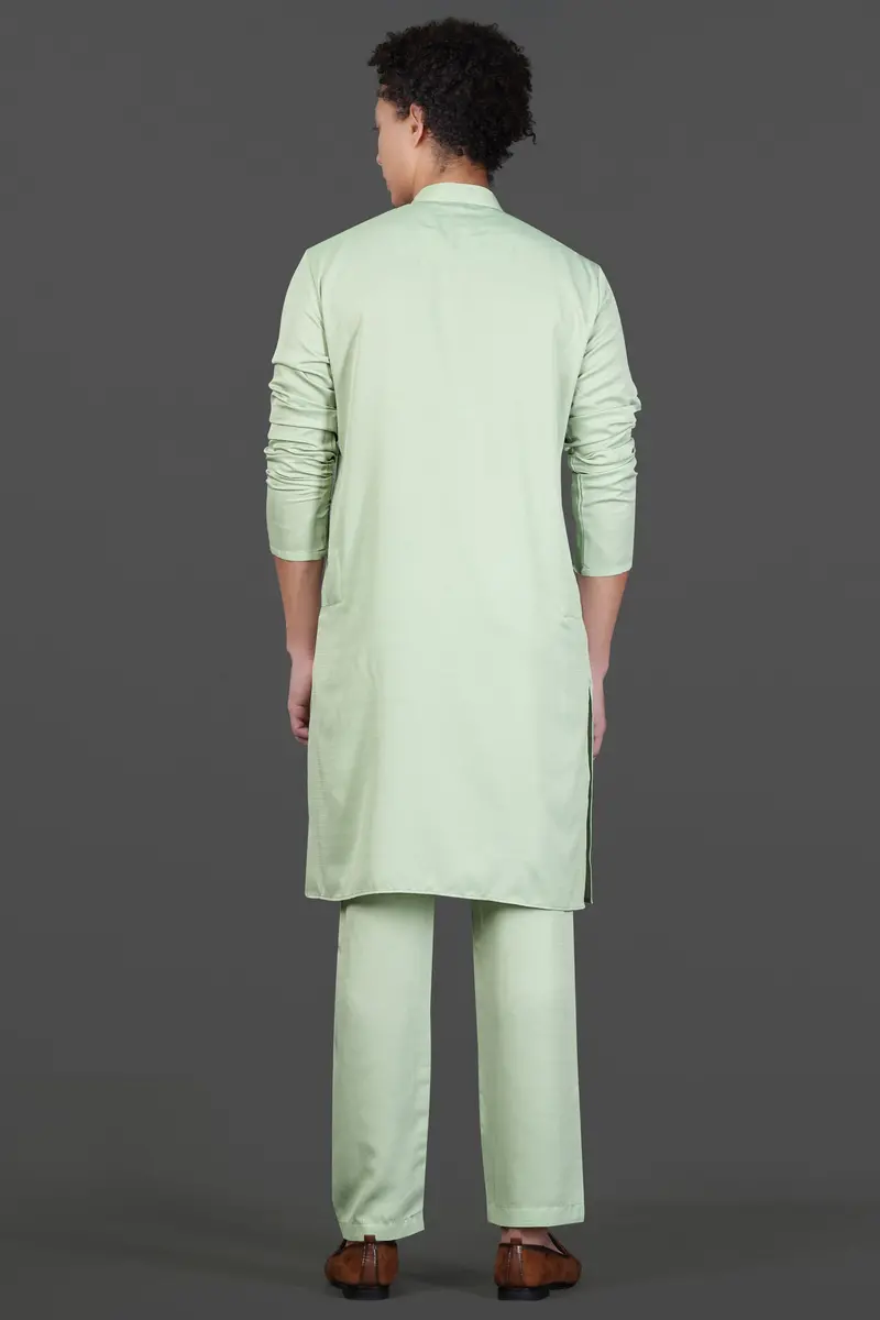 Rainee Green Subtle Sheen Viscose Kurta 8