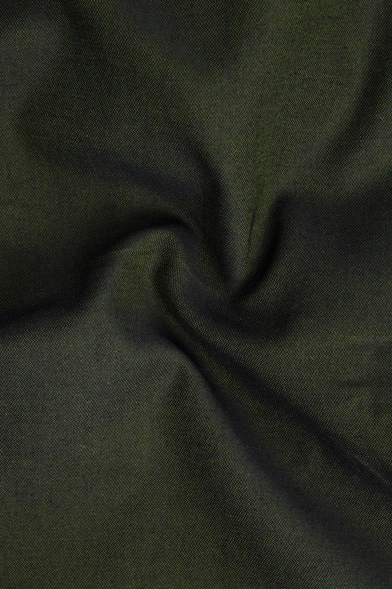 Rangitoto Green Two Tone Chambray Textured Premium Cotton Shirt 2