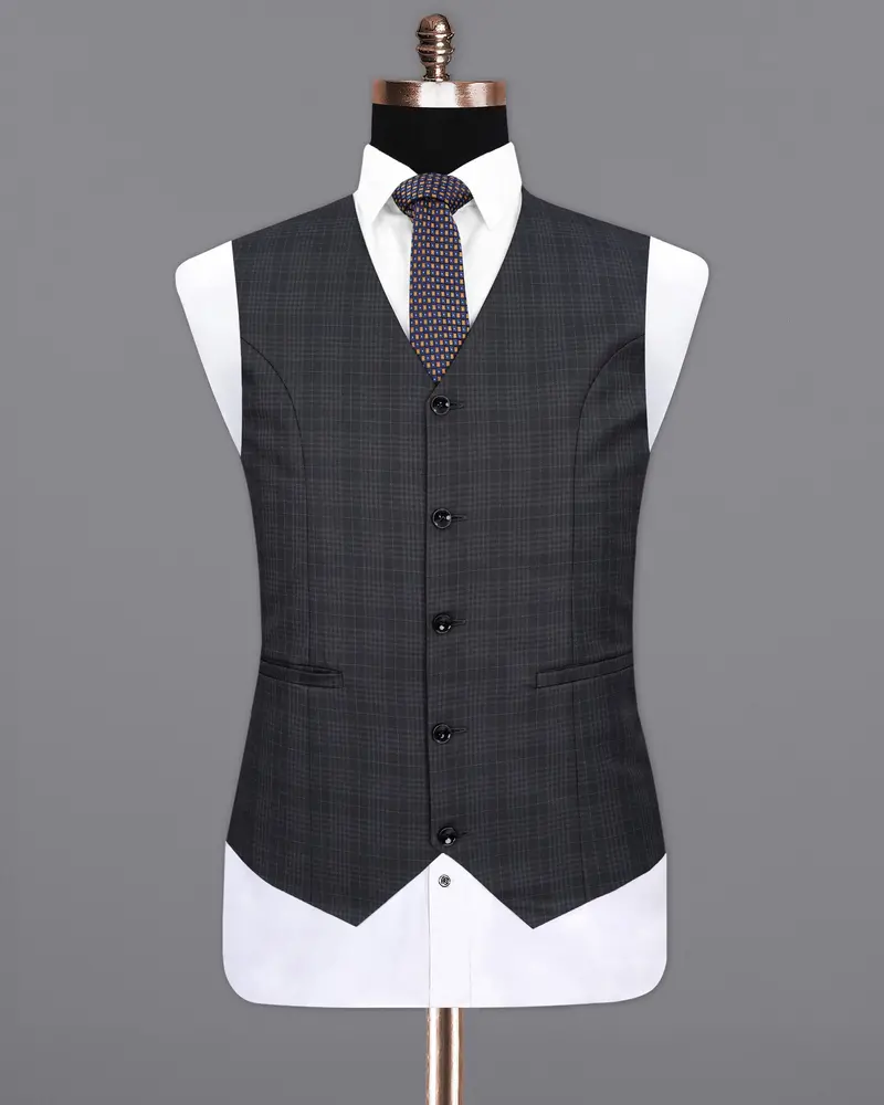 Rangoon Black Plaid Waistcoat 2