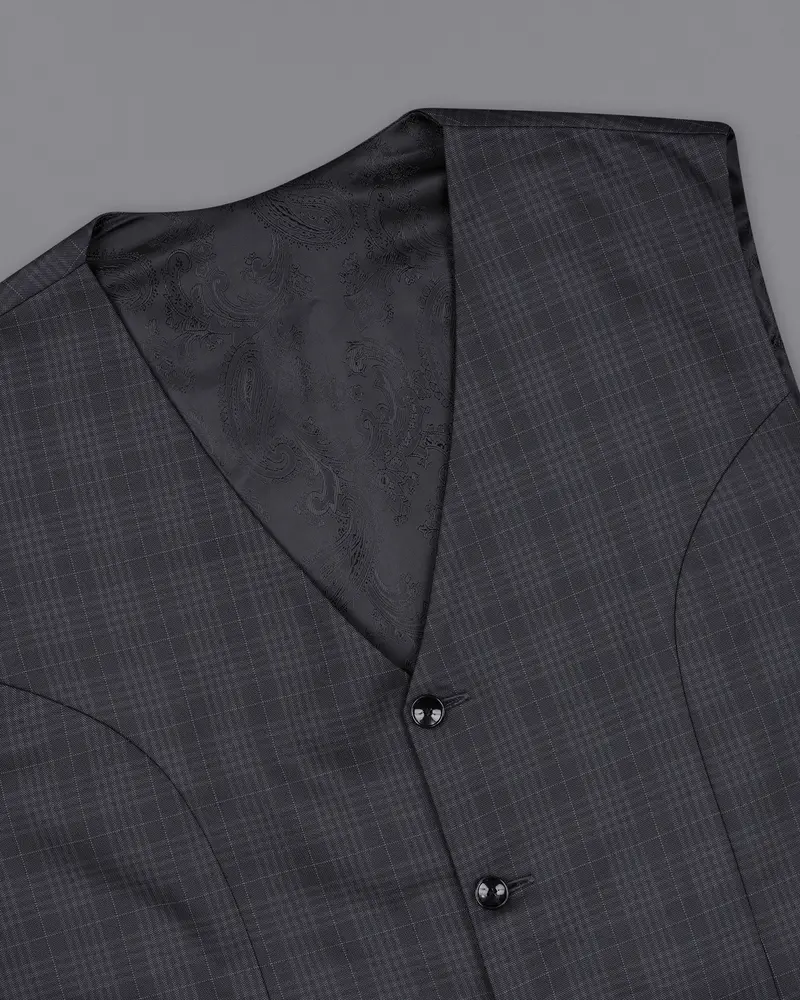 Rangoon Black Plaid Waistcoat 4