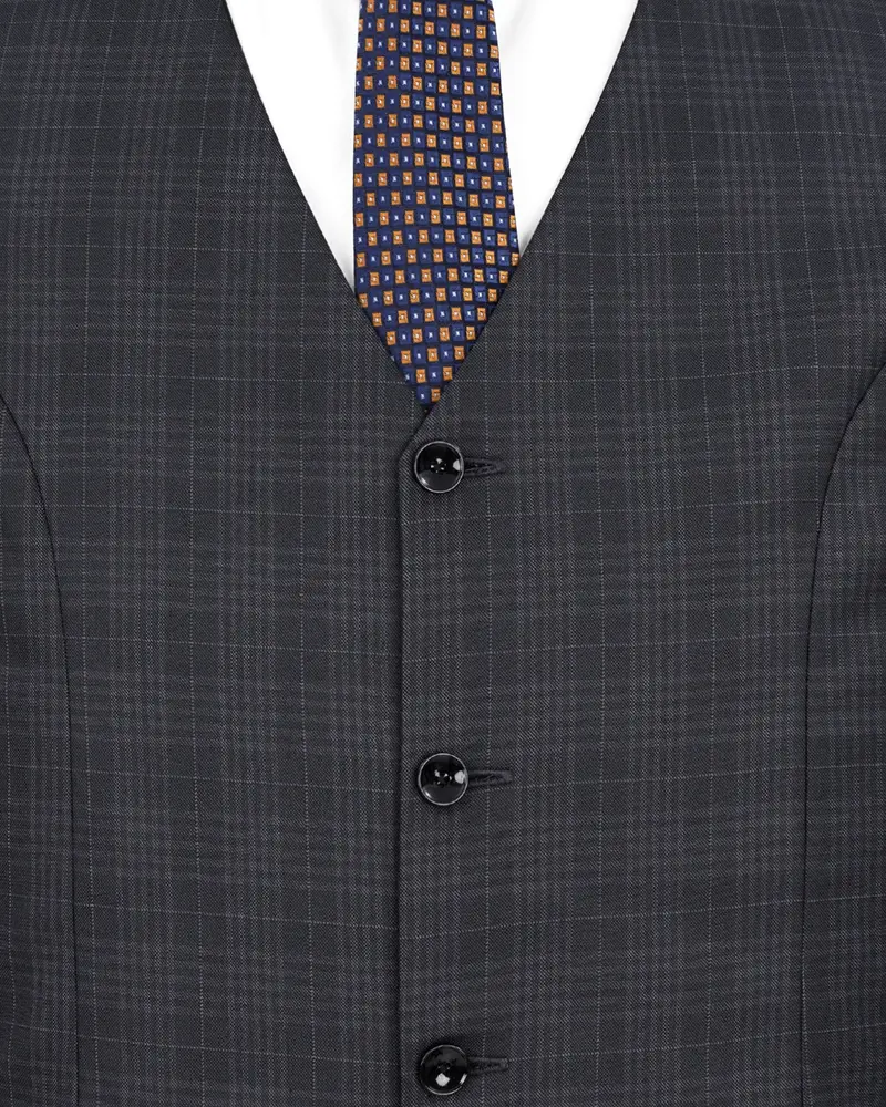 Rangoon Black Plaid Waistcoat 5
