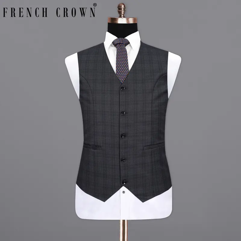 Rangoon Black Plaid Waistcoat 7