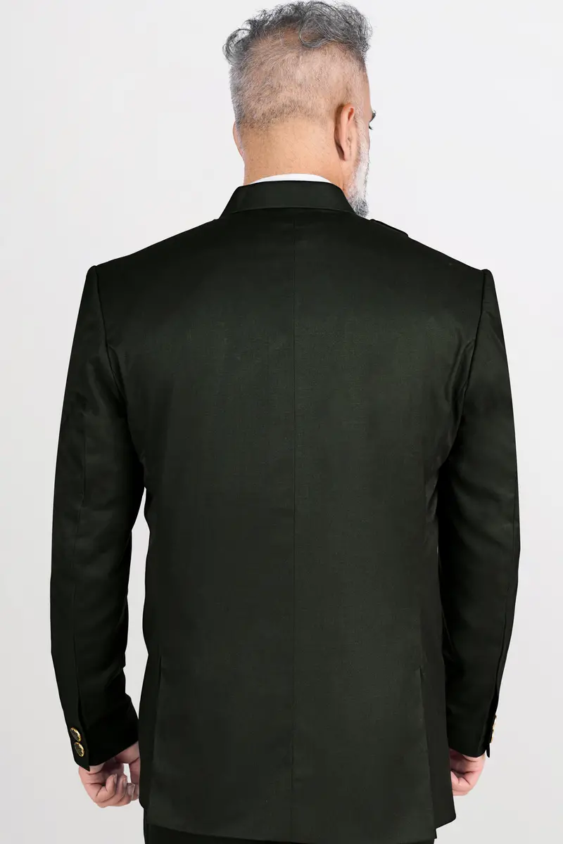 Rangoon Green Wool Rich Bandhgala Designer Blazer 6