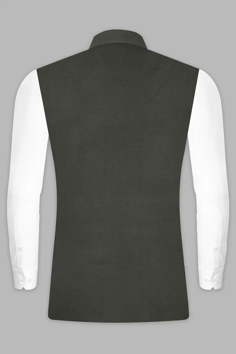 Rangoon Green Wool Rich Nehru Jacket 5