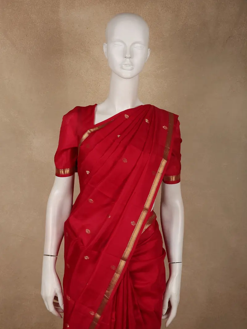 Rani Pink Butta Zari Woven Design Kanchipuram Silk Saree 2