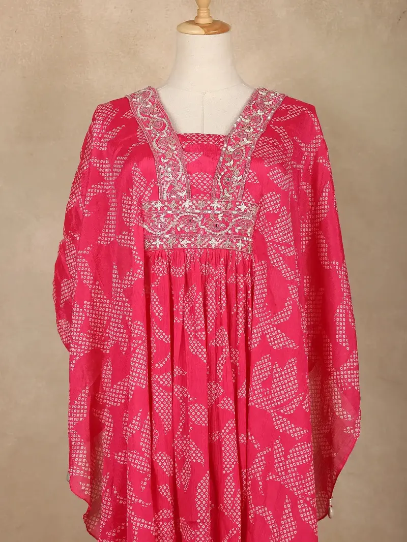 Rani Pink Printed Georgette Palazzo Salwar Suit 2