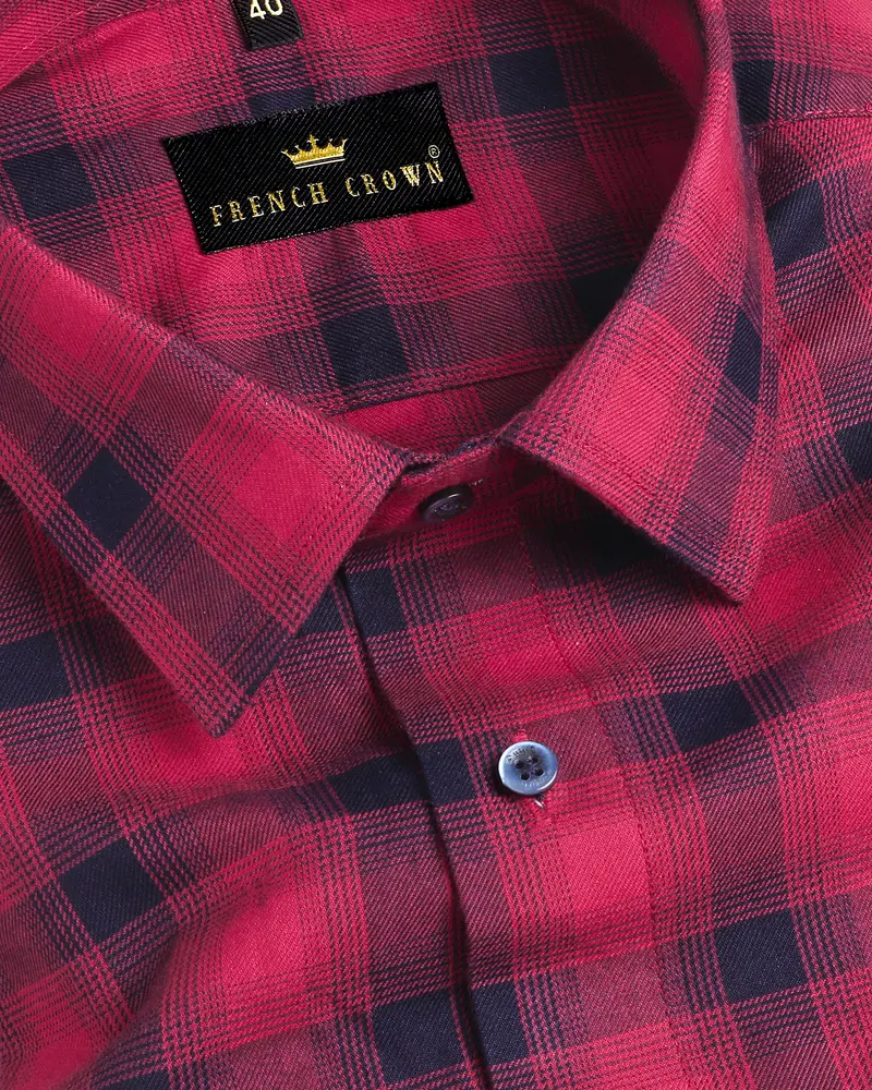 Raspberry Plaid Premium Cotton Winter Shirt 1