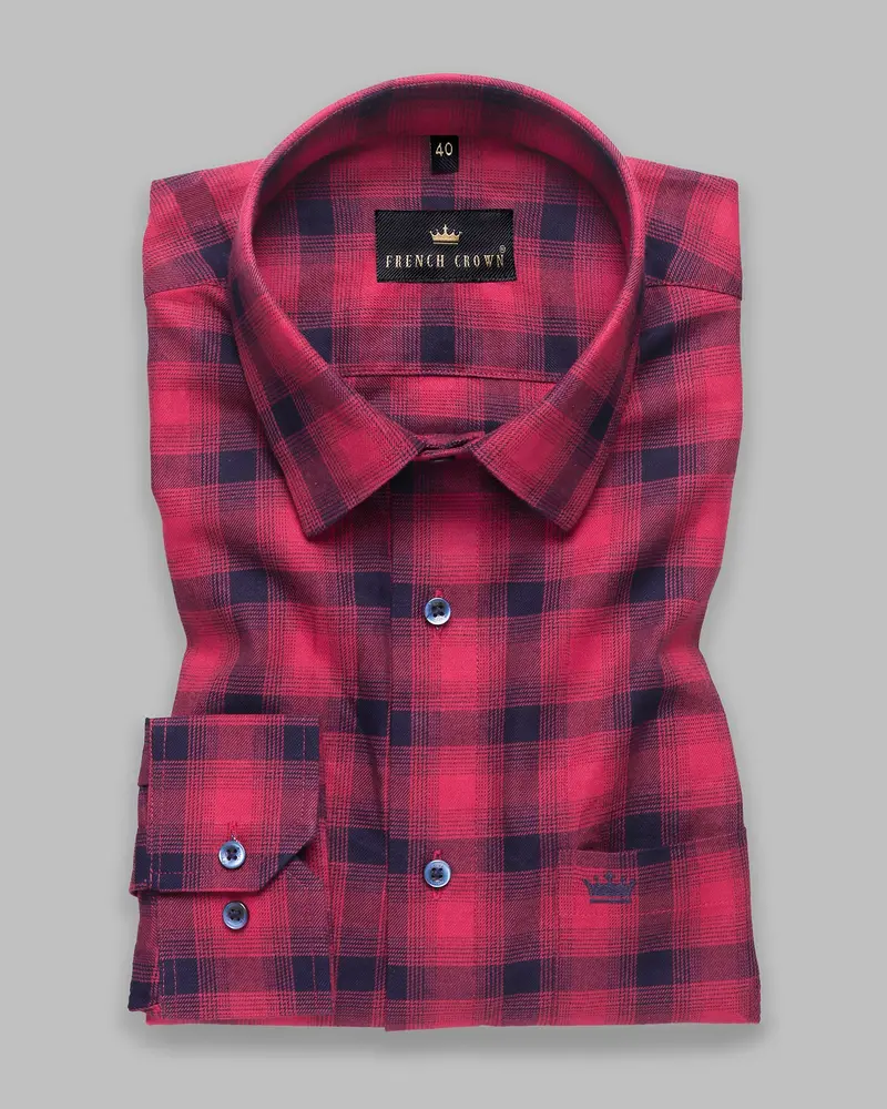 Raspberry Plaid Premium Cotton Winter Shirt 3