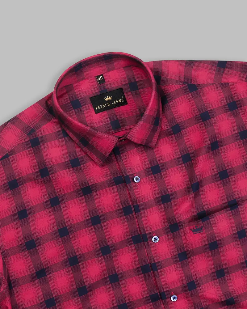 Raspberry Plaid Premium Cotton Winter Shirt 4