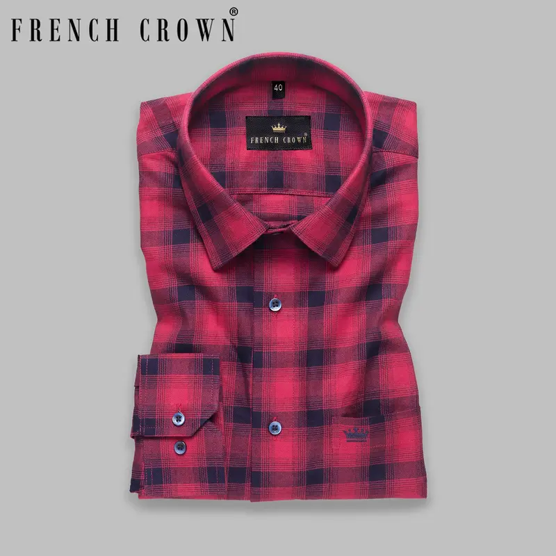 Raspberry Plaid Premium Cotton Winter Shirt 8
