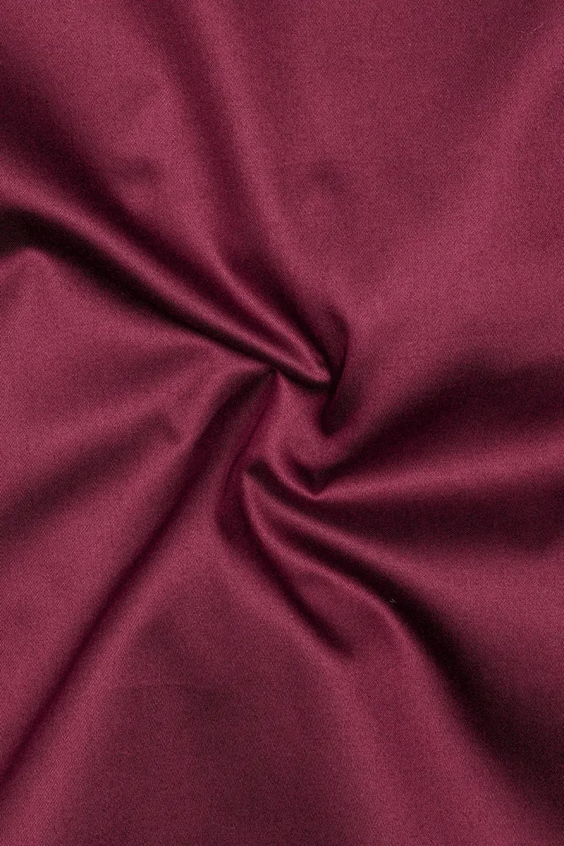 Raspberry-Wine Berry Solid Maroon Subtle Sheen Super Soft Premium Cotton Semi Formal Mandarin Collar Shirt 3