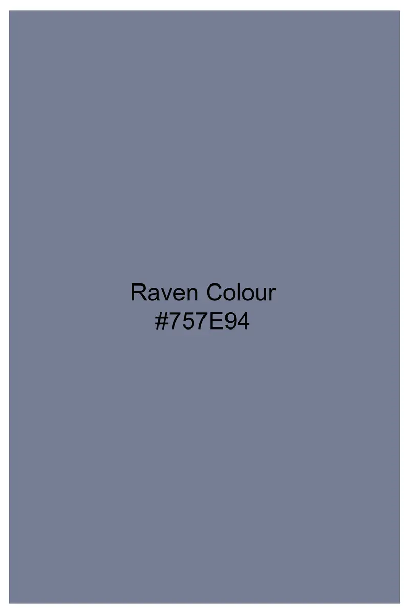 Raven Blue Dobby Textured Premium Cotton Shirt 8