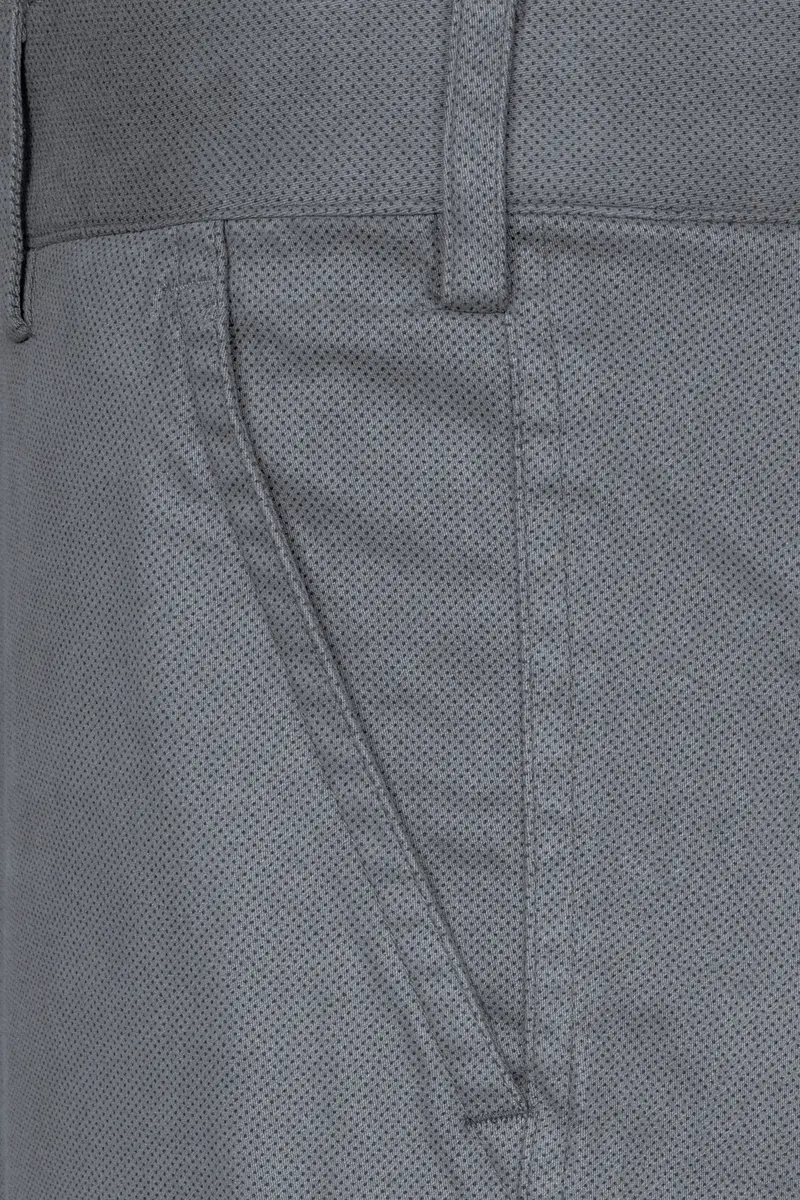 Raven Gray Micro Dots Textured Premium Cotton Chinos Pant 4