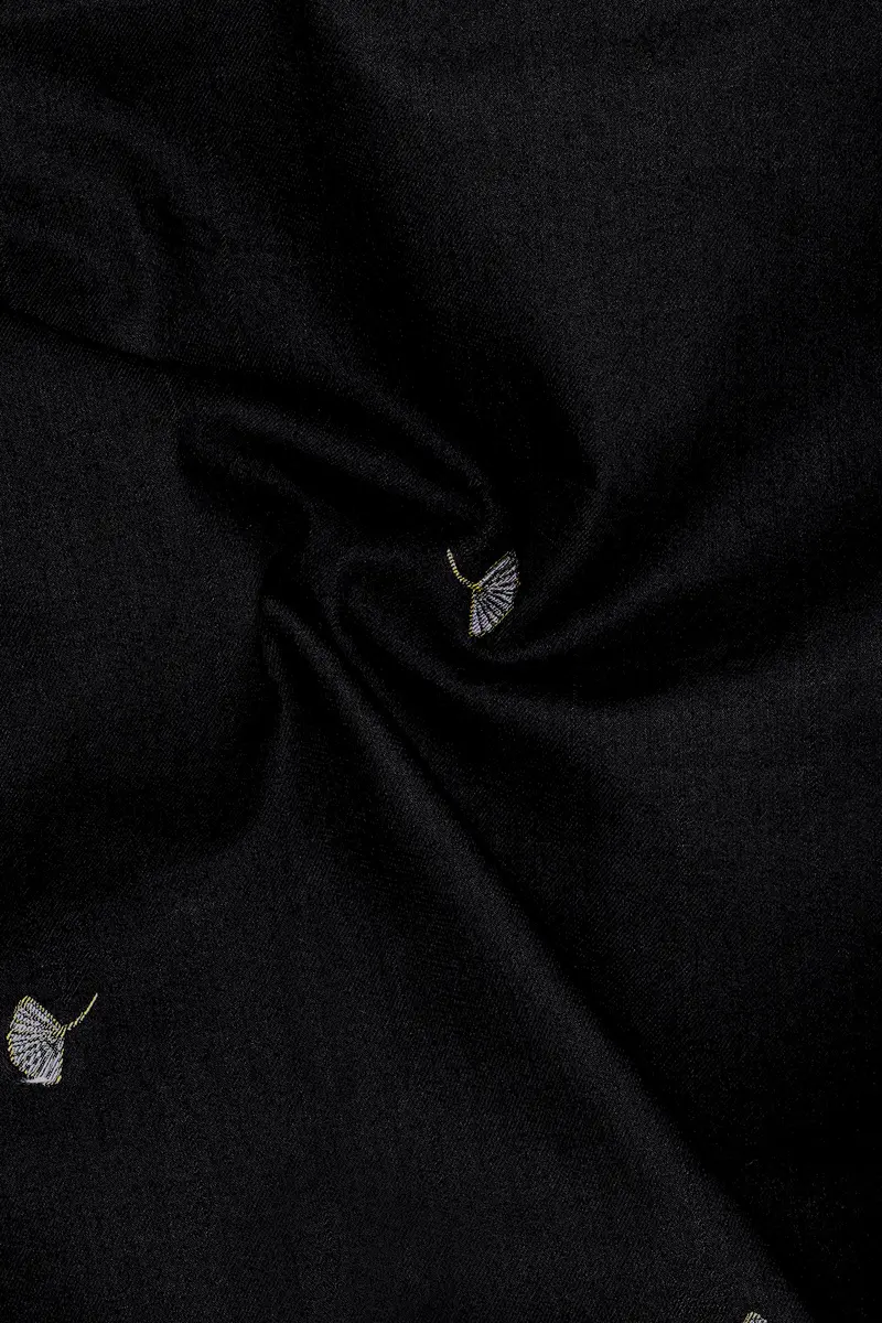 Raven-Jade Black Floral Butta Jacquard Textured Premium Cotton Dress Shirt 3