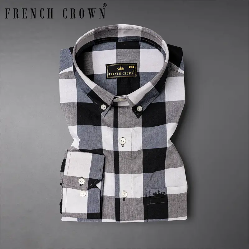 Raven With Jade Black Plaid Premium Cotton Shirt 1