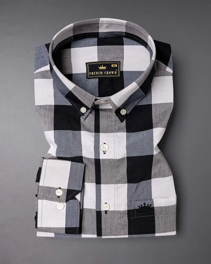 Raven With Jade Black Plaid Premium Cotton Shirt 4