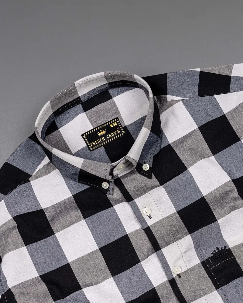 Raven With Jade Black Plaid Premium Cotton Shirt 5