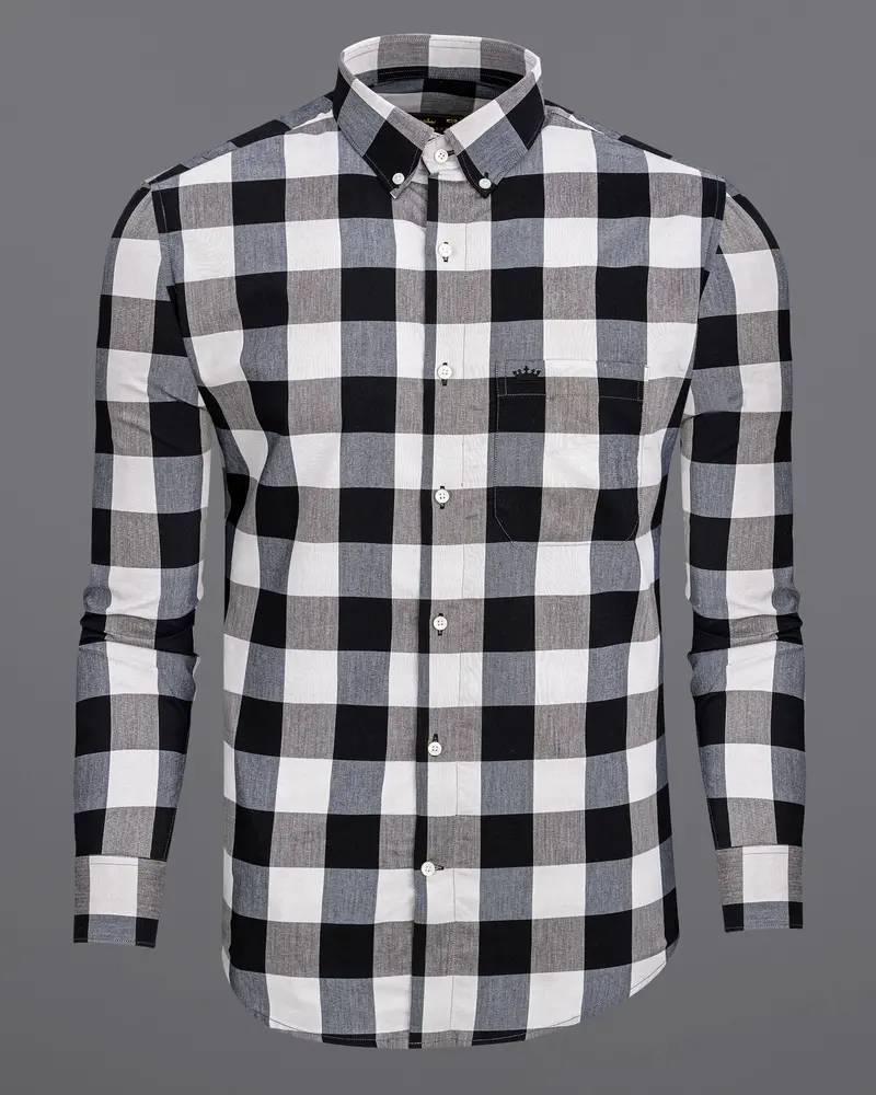 Raven With Jade Black Plaid Premium Cotton Shirt 6