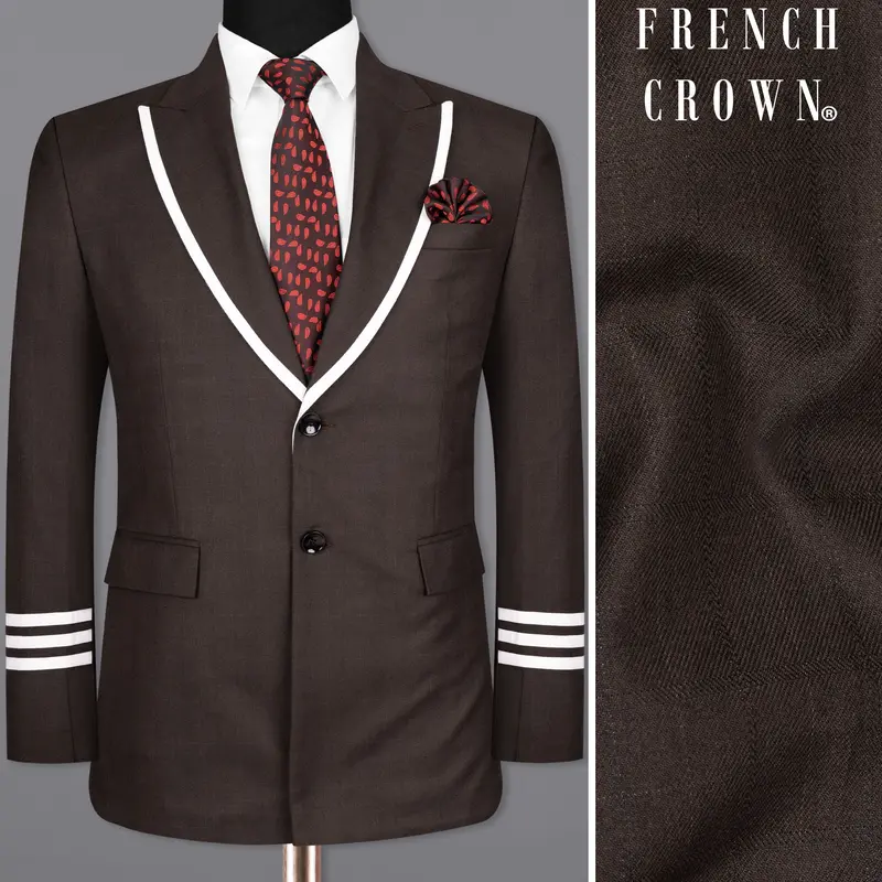 Rebel Brown Subtle Windowpane Woolrich Designer Blazer 1