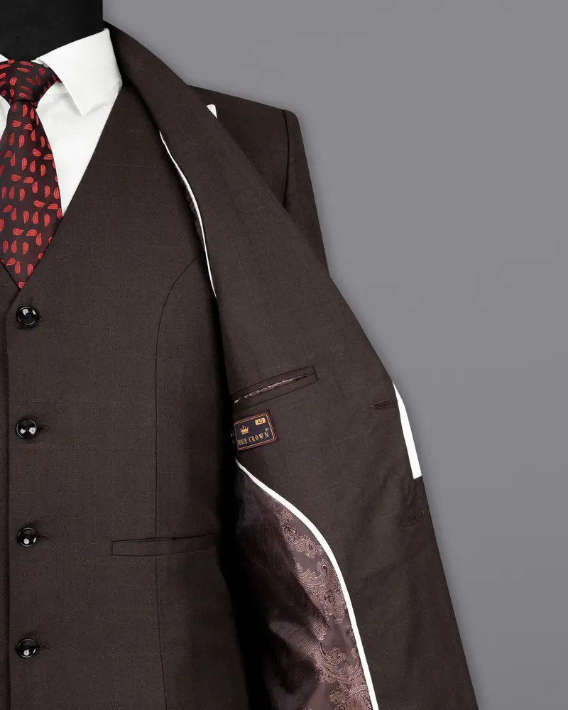Rebel Brown Subtle Windowpane Woolrich Designer Blazer 6